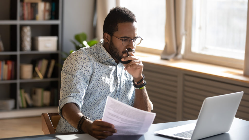 man doing paperwork
